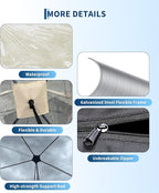 10x10 ft Pop Up Tent, All Weather Outdoor Instant Tent Shelter, 6-8 Person Transparent Rainproof & Windproof Camping Sun Shelter for Patio, Backyard, Deck, Events Tents