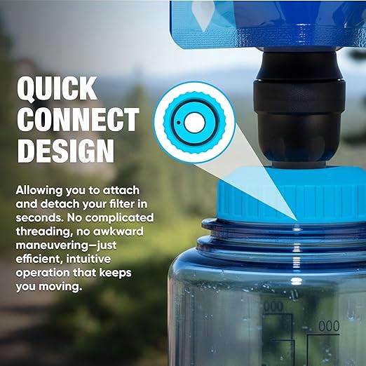 Water Filter Adapter for Sawyer Squeeze and Nalgene Wide Mouth Bottles – Quick‑Connect, Leak‑Proof, Lightweight Hydration System Connector for Camping, Hiking, Backpacking, and Outdoor Gear