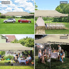 COBIZI 10x30 Pop up Canopy, Heavy Duty Outdoor Party Tents for Parties, Easy up UPF 50+ Waterproof Commercial Canopy with Wheeled Bag can fold, Khaki(Windproof Upgraded)