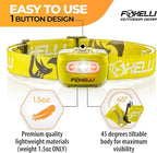 Foxelli LED Headlamp Flashlight for Adults & Kids, Running, Camping, Hiking Head Lamp with White & Red Light, Comfortable Headband, Lightweight & Waterproof, 3 AAA Batteries