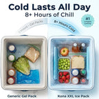 Kona XXL Ice Packs for Coolers – 2 lb Reusable Slim Freezer Packs, Long-Lasting Dry Ice Alternative for Cooler Bags, 13×10 Inch, Fast Freeze (-5 °C), Available in Multiple Pack Quantities