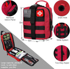 LUXMOM Gifts for Men Dad Christmas, Survival Kit and First Aid Kit, 142 Pcs Survival Gear and Equipment with Molle Pouch, Camping Essentials for Men Outdoor Adventure