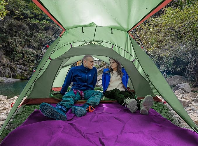 KAZOO 2／4 Person Camping Tent Outdoor Waterproof Family Large Tents 2/4 People Easy Setup Tent with Porch Double Layer | Outdoor, Waterproof, Family, Large, Tents, Easy Setup