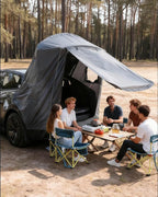 Tailgate Camping Tent for Tesla Model Y 2020-2024 Accessories [UPF50+ & Waterproof PU 3000mm] 420D Oxford Fabric Car Tailgate Shade Awning with Screen Net Suitable for 2-4 Person - Grey