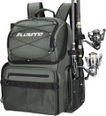 PLUSINNO Cooler Fishing Backpack with Rod Holders 45L Large Water-resistant Fishing Tackle bag Store Fishing Gear Fishing Gifts for Men Father, Sport Bags