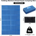 Camping Foam Sleeping Pad Lightweight Closed Cell Folding Camping Mat Moisture-Proof Camping Mattress Portable for Outdoor Hiking Mountaineering Blue