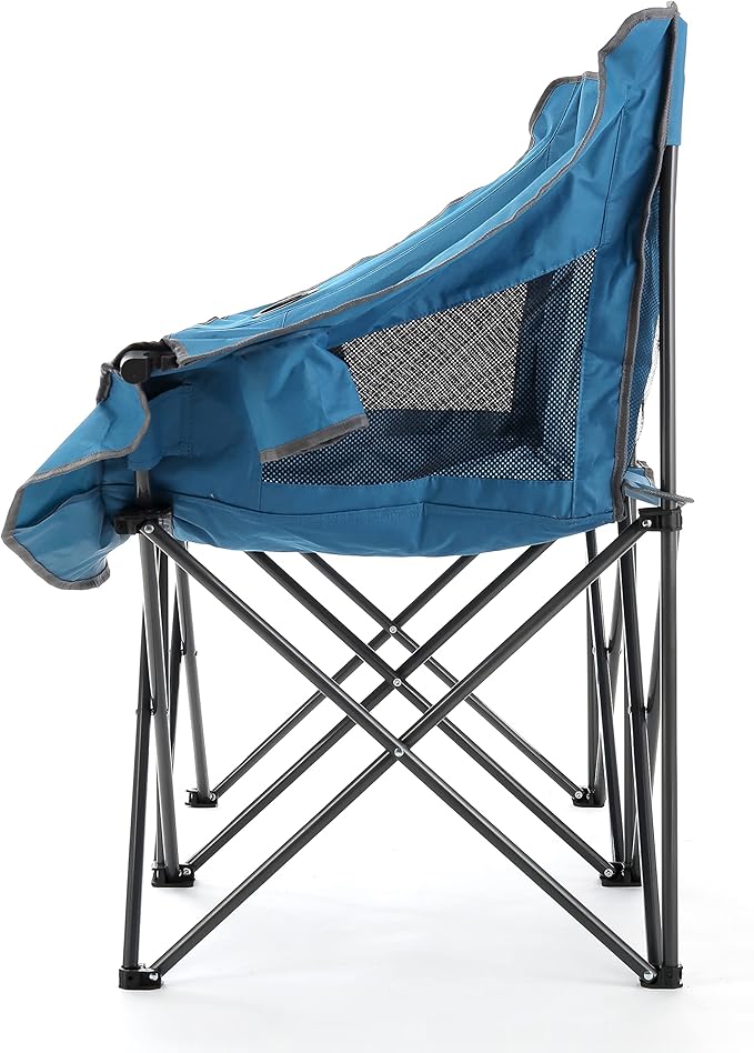 ARROWHEAD OUTDOOR Portable Folding Double Duo Camping Chair Loveseat w/ 2 Cup & Wine Glass Holder, Heavy-Duty Carrying Bag, Padded Seats & Armrests, Supports up to 500lbs, USA-Based Support