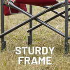 Timber Ridge Aluminum Oversized Camping Chair, Lightweight Portable Directors Chair with Side Table Detachable Side Pocket for Outdoor Camping, Lawn, Picnic, Support 400lbs Red