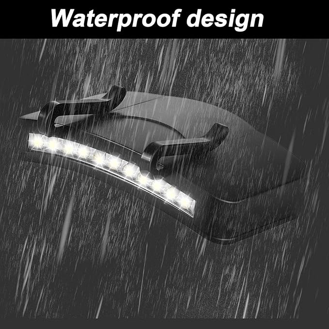 Mudder 4 Pcs Hat Light Clip 11 LED Cap Lights Clip on Hat Headlamp Battery Powered Cap Brim Lamp Black Waterproof Ultra Bright Headgear Flashlight for Hunting Camping Fishing Hiking