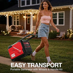 PowerSmart 4800W Portable Inverter Generator, Gas Powered Quiet Inverter Generator with CO Alarm & RV Ready 30A Outlet, 223cc Engine Eco-Mode Generator for Home Backup, Camping and Tailgating