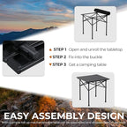 Outvita Beach Picnic Table, Lightweight Roll Up Low Camping Table, Portable Folding Table with Carrying Bag for Outdoor, BBQ, Sand, Picnic, Party, Patio 20 Inches