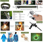 Survival Kit, 32 in 1 Professional Emergency Survival Gear Equipment Tools First Aid Supplies with Molle Pouch Gifts Ideas for Men Families SOS Tactical Hiking Hunting Disaster (Green)
