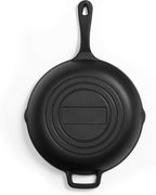 Commercial CHEF 10-Inch Cast Iron Sauté Skillet, Pre-Seasoned Cast Iron, Integrated Hanging Hole in Handle, Works on All Cooktops Including Induction, Outdoor Skillet for Campfires or Grills, CHFL10