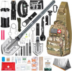 Monterra Survival Kit, 265 Pcs, Emergency Gear and Supplies, First Aid, Bug Out Go Bag, EDC, Molle System Backpack, Hiking, Camping, Outdoor Accessories, Hunting Gifts for Men.