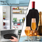 Wine Cooler Sleeve, Wine Bottle Gel Cooler Sleeve Freezer Chiller, Long Lasting Keep Wine Cool and Chill Sleeve for Prosecco Champagne Beer Wine Bottles