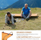 TIMBER RIDGE 20-Second Quick Set-Up Camping Cot, Lightweight Aluminum Folding Cot Low Profile with Zipper Closure, Portable Carry Bag for Camping, Travel and Outdoors, Support up to 225lbs, Orange