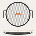 onlyfire Round Fire Pit Grill Grate, Heavy-Duty Steel Cooking Grate with X-Marks Design, Portable Campfire Grill for Outdoor BBQ, Camping, Picnics - 24 Inch