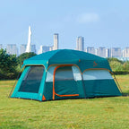 KTT Large Tent 6-8-10 Person,Family Cabin Tents,2 Rooms,2 Doors and 4 Windows with Mesh,Straight Wall,Waterproof,Double Layer,Big Tents for Outdoor,Picnic,Camping,Family Gathering
