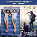 Elegear CumbreX™ Double Sleeping Pad for Camping, 4.7" Ultra-Thick Inflatable Camping Sleeping Pad 2 Person with Built-in Foot Pump, Portable Camping Sleeping Mat for Backpacking Hiking Tent, Full