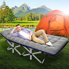 ABORON Camping Cot for Adult 28" Extra Wide, Heavy-Duty 1200D Oxford Cot for Sleeping, Portable Folding Camp Bed with Mat & Carry Bag
