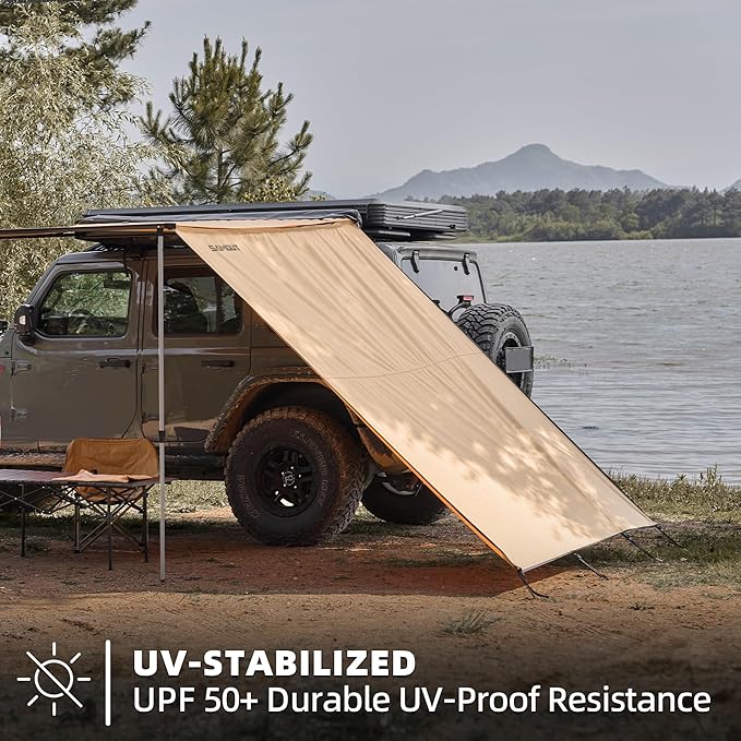 Awning Wall 8.2FT x 8.5FT Multi-Side Universal Awning Extension Waterproof Ripstop UV-Resistant for Windbreak & Sun Shade