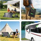 EBL 100 Watt Solar Panel, Foldable Solar Charger for Power Station, Portable Solar Panels w/Kickstands, High Efficiency IP65 Waterproof for Camping, RV, Off-Grid Outdoor