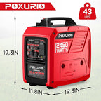 2450-Watt Dual Fuel Inverter Generator for Home Use, 1.6Gallon Large Fuel Tank Up to 8.3 Hours Use, 120V Gas Powered Generator Super Quiet - EPA Compliant, Red