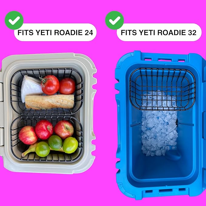 Above Sea Level Cooler Basket for YETI Roadie 24 and YETI Roadie 32 - Wire Dry Goods Tray for YETI Roadie Ice Chests - Compatible with Roadie 24 Accessories