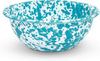 Enamelware Starter Set, 16 piece, Turquoise/White Splatter