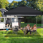 VINGLI 10x10 Pop Up Canopy Tent with Carry Bag and Sandbags, Outdoor Gazebo Canopy 10x10 Party Tent Commercial for Party, Event (Black)