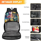 USA Flag Wolf Casual Bookbag Backpacks Hiking Outdoor Insulated Unisex Lunch Cooler Backpack Patriotic All In One Backpack Meal Bag Travel Laptop Bag 4th of July