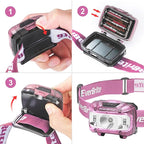 EverBrite Headlamp, 2 Pack Kids Headlamp with Red Light and Memory Function, Head Lamp for Adults and Kids with 5 Modes, Bright Headlamps for Camping, Running, Christmas Gifts, Batteries Included