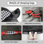 ShinHye Double Sleeping Bag for Adults with 2 Pillows, Camping Sleeping Bags Flannel Cotton 2 Person Sleeping Bags XXL Queen Size Sleeping Bag for Cold Weather