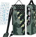 Golf Cooler Bag Plus Ice Pack Soft Sided Insulated Cooler Bag- Holds 6 Pack of Cans or 2 Wine Bottles - Grey Camo Golf Beer Sleeve Black Fits Discreetly in Golf Bags