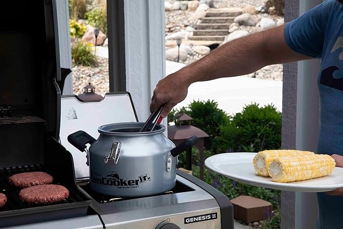 CanCooker Camping Cookware Jr. Kit | 2 Gallon Steam Cooker with Non-Stick Coating, Stainless Steel Cooking Rack & 100+ Recipe Cookbook - Complete Outdoor Cooking System