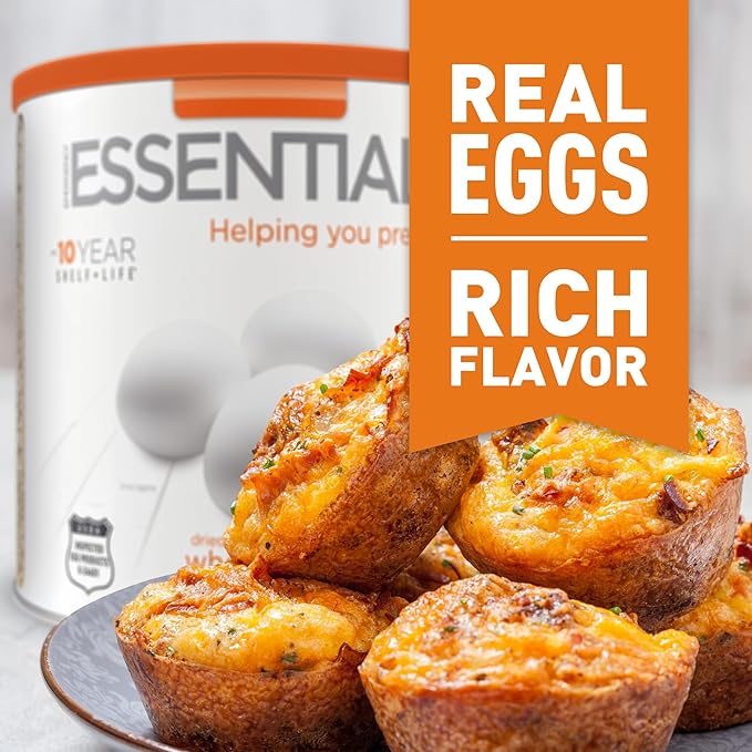 Emergency Essentials, Dried Whole Egg Powder, Emergency Food Supply, High-Protein Survival Food, 33-oz. Large Can, 10-Year Shelf Life