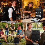 Bartender Bag, Leakproof Travel Bartender Kit Backpack for Carrying Bar Kit, Portable Bar Bag for Cocktail Shaker and 6 Wine Bottle, Professional Mixology Gift for Travel Home Party (Backpack Only)