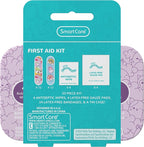 Smart Care Squishmallow First Aid Kit Travel Essentials with Antiseptic Wipes, Cute Bandage Variety Pack for Kids, Latex-Free Gauze Pads and Bandages in Tin Case, 33PC