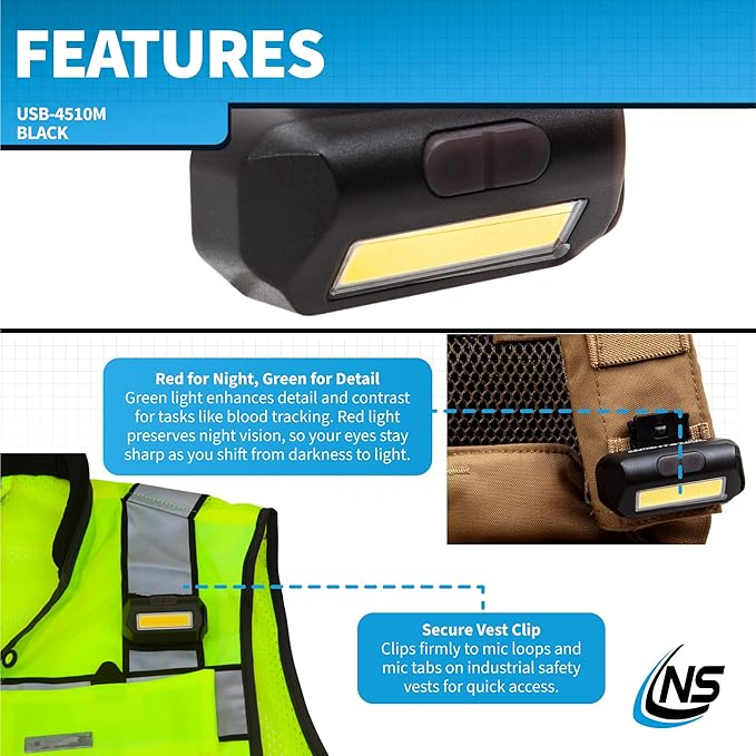 Nightstick USB-4510M Multi-Flood Gear Light w/MOLLE Clip - LiPo - Black