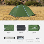 Naturehike Bleik 2-3 Person Camping Tent, Waterproof Double Layer Lightweight Backpacking Tents for Camping