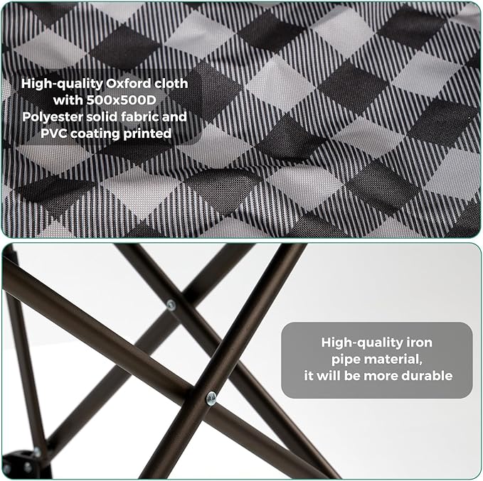 SUNNYFEEL Oversized Folding Camping Chair 800 LBS Heavy Duty for Big Tall People Red Padded Portable Collapsible Chairs with Armrest Cup Holder & Pocket for Outdoor Travel Picnic Camp Sports