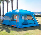 KTT Extra Large Tent 10-12-14 Person(B),Family Cabin Tents,2 Rooms,3 Doors and 3 Windows with Mesh,Straight Wall,Waterproof,Double Layer,Big Tent for Outdoor,Picnic,Camping,Family Gathering