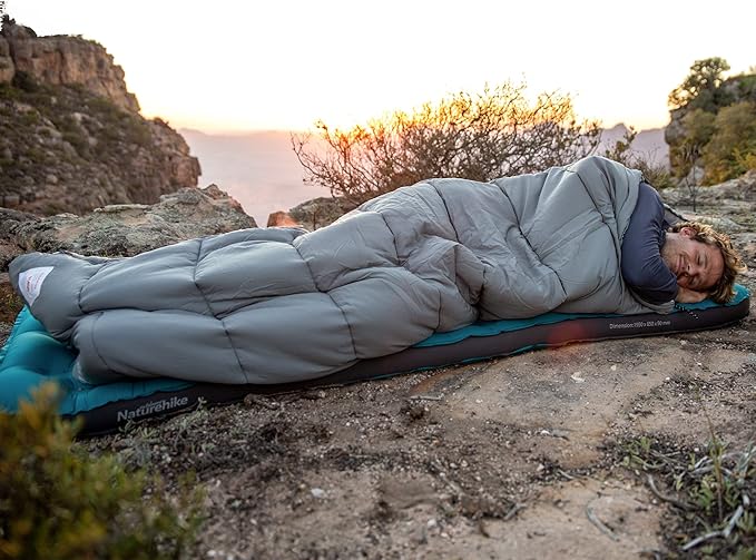 Naturehike Sleeping Bag for Adults with Hood, 33-53℉ Lightweight Hollow Cotton Sleeping Bag, 3 Seasons Waterproof Spliceable Sleeping Bags for Camping, Hiking, Traveling