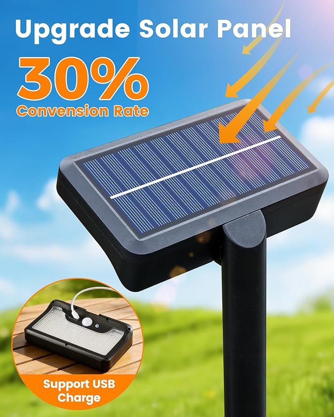 Clip On Solar Lights Outdoor, Motion Sensor Outdoor Lights, 92 LEDs 600LM Solar Fence Lights Outdoor Waterproof,Security Lights for Fence, Deck, Gutter (2, Clamp/Black/6000K)