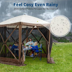 12x12FT Portable Gazebo Tent with Mosquito Netting - Instant Setup Canopy Shelter, 6 Sidewalls & Carry Bag, Stakes for Camping, Backyard, Lawn Events