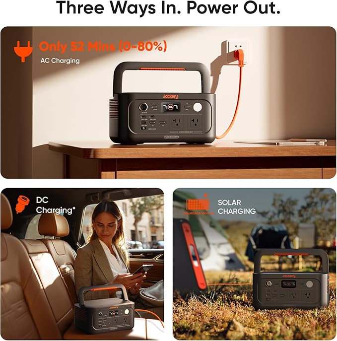 Jackery Explorer 500 v2 Portable Power Station, 512Wh LiFePO4 Battery, 500W AC/1000W Peak, Solar Generator for Camping, Outdoors, and Power Outages