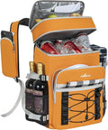 Cooler Backpack, 40 Cans Insulated Lunch Backpack Picnic Backpack for Men&Women, Durable Cooler Bag with 2 Leak Proof Compartments for Picnic, BBQ Camping, Lunch, Beach, Hiking, Orange