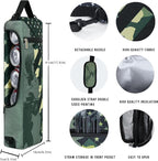 Golf Cooler Bag Plus Ice Pack Soft Sided Insulated Cooler Bag- Holds 6 Pack of Cans or 2 Wine Bottles - Grey Camo Golf Beer Sleeve Black Fits Discreetly in Golf Bags