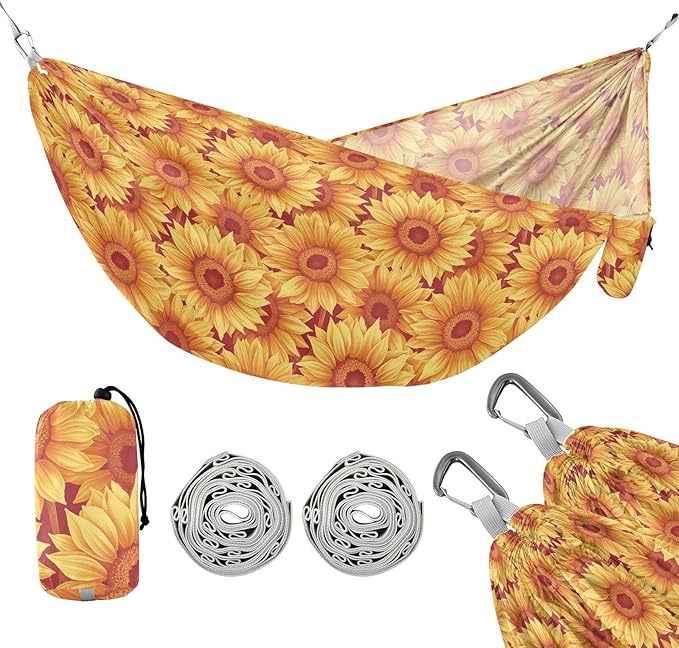 Glowing Sunflowers Camping Hammocks Swing Hammock for Camping Travel Accessories