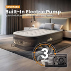 Twin Air Mattress with Built-in Pump, 18” Raised Blow Up Mattress - 500 lbs Max Honeycomb Design, 3-Min Inflation, Waterproof Velvety Top, Ideal for Home, Guests & Camping, Colchon Inflable